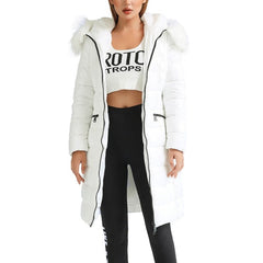 River - White Faux Fur Collar Puffer Coat - Model Mannequin