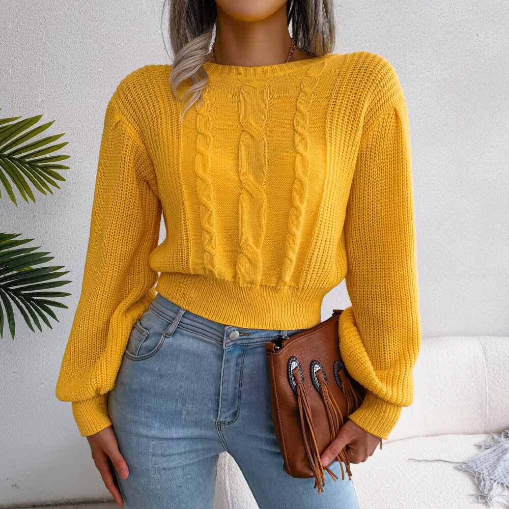 Ryder - Yellow Braided Knit Top - Model Mannequin