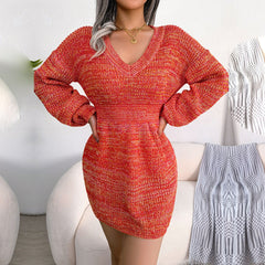 Vienna - Red Nipped High Waist Sweater Dress - Model Mannequin