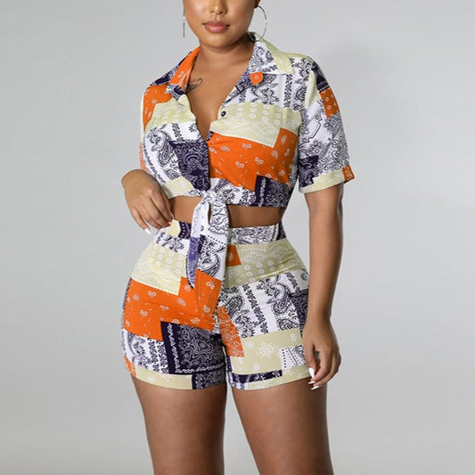 Leona - Two Piece Crop Top & Shorts Set - Model Mannequin