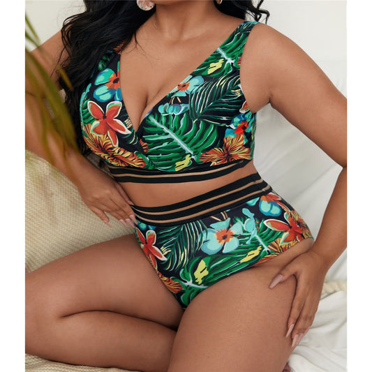 Two Piece Tropical Floral Bikini Set - Model Mannequin