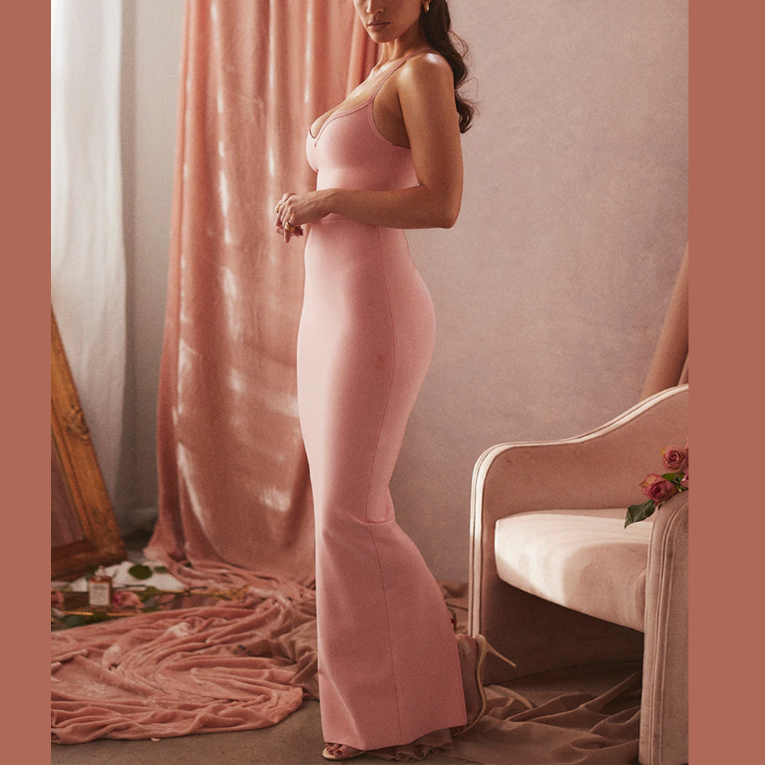 Paige - Pink Long Bandage Dress - Model Mannequin