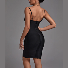 Erin - Black Lace Bandage Dress - Model Mannequin