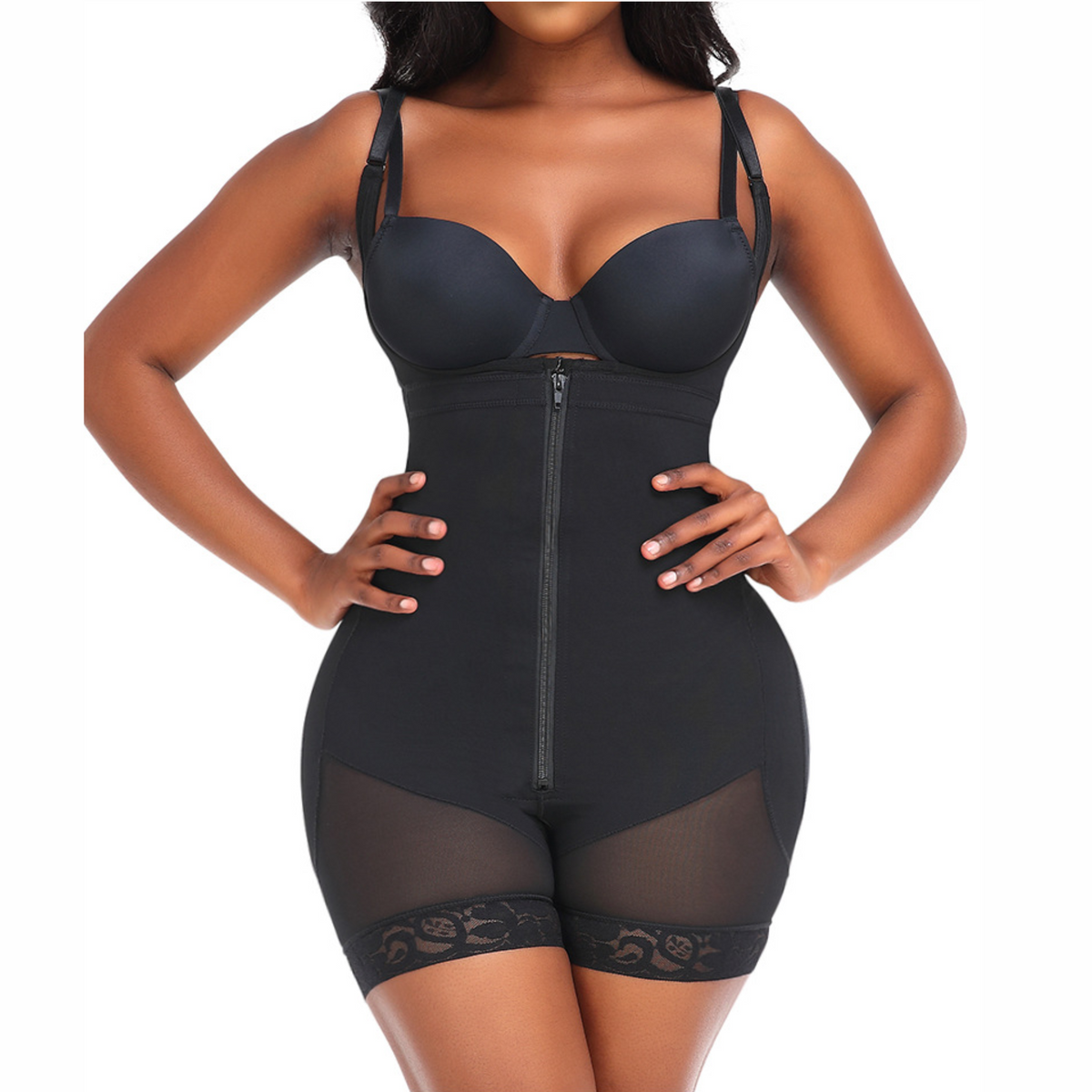 Zip Front Tummy Control & Butt Lift Bodysuit