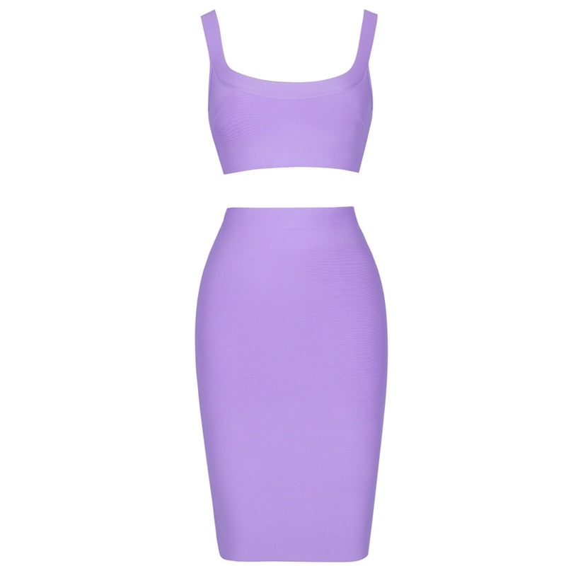 Stephanie - Lilac Two Piece Skirt Set - Model Mannequin