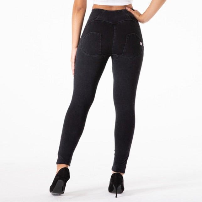 Cheeky Black High Waist Butt Lift Jeggings - Model Mannequin