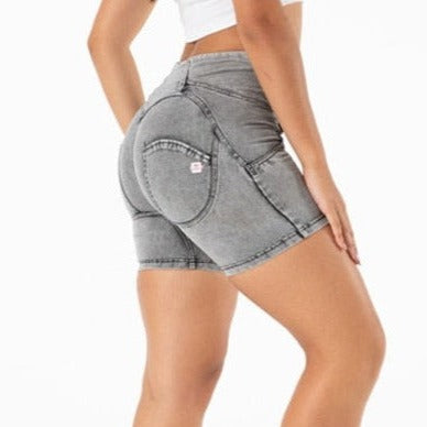 Cheeky Gray High Waist Butt Lift Shorts - Model Mannequin