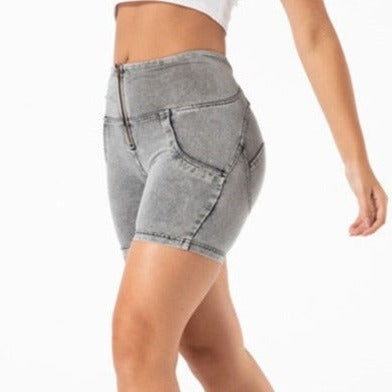 Cheeky Gray High Waist Butt Lift Shorts - Model Mannequin