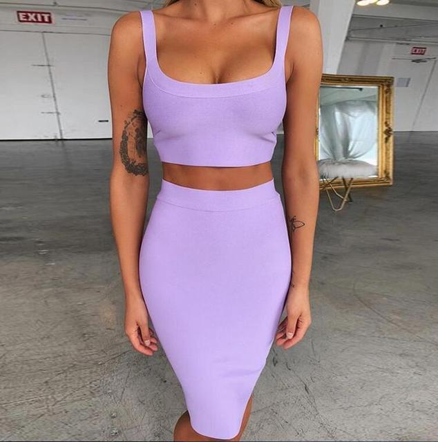 Stephanie - Lilac Two Piece Skirt Set - Model Mannequin