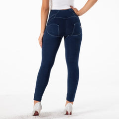 Cheeky Navy Blue jeans High waist Jeggings - Model Mannequin