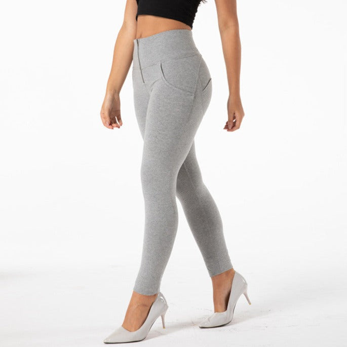 Cheeky Gray High Waist Butt Lift Pants - Model Mannequin