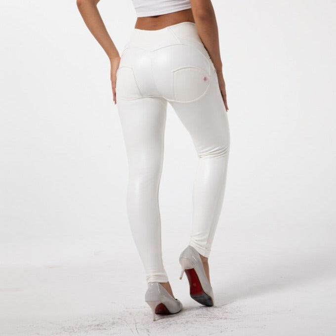 Cheeky White PU Butt Lift Pants - Model Mannequin