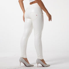 Cheeky White PU Butt Lift Pants - Model Mannequin