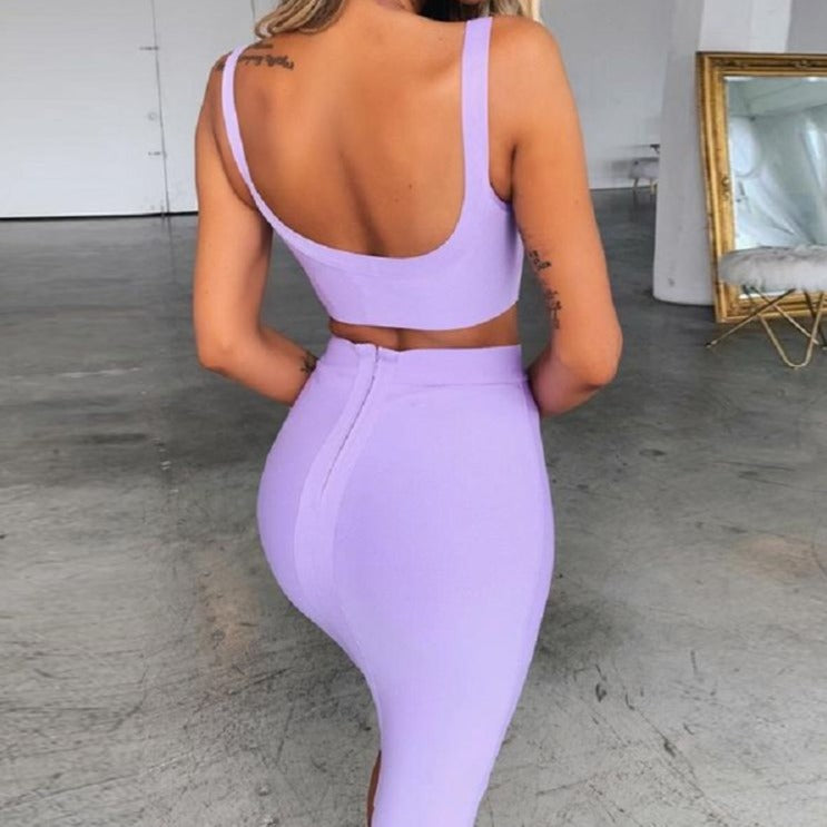 Stephanie - Lilac Two Piece Skirt Set - Model Mannequin