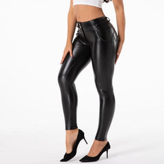 Cheeky Black PU Faux Leather Butt Lift Pants - Model Mannequin