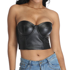 PU Faux Leather Bralette Top - Model Mannequin