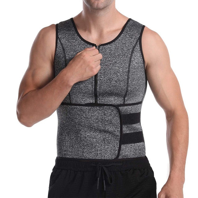 Men Neoprene Belted Zipper Body Shaper - Model Mannequin